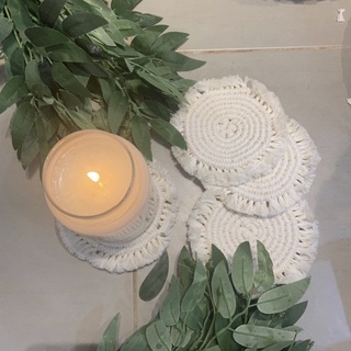 lót ly macrame trắng