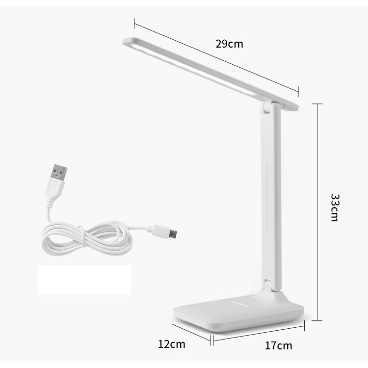 [FREESHIP] ĐÈN LED ĐỂ BÀN HỌC SẠC USB CÓ KỆ ĐỂ ĐIỆN THOẠI (9920, LM)