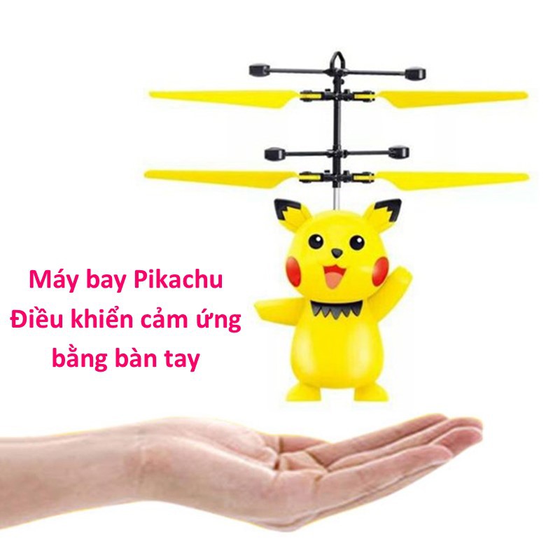( Đồ chơi trẻ em ) Máy bay điều khiển cảm ứng bằng bàn tay hình Nàng tiên, ĐoReMon, Pikachu Máy Bay dễ thương