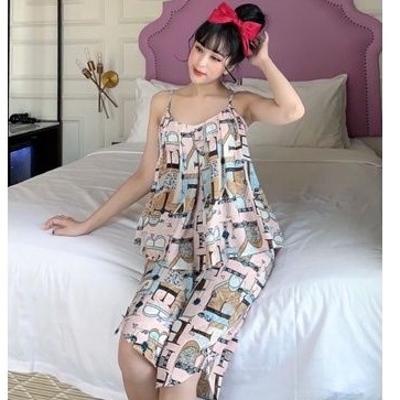 Đồ Bộ Mặc Nhà Nữ Lụa Mango Mềm Mịn Mát Quần Lửng Có Size Giảm 10K Đơn 200K