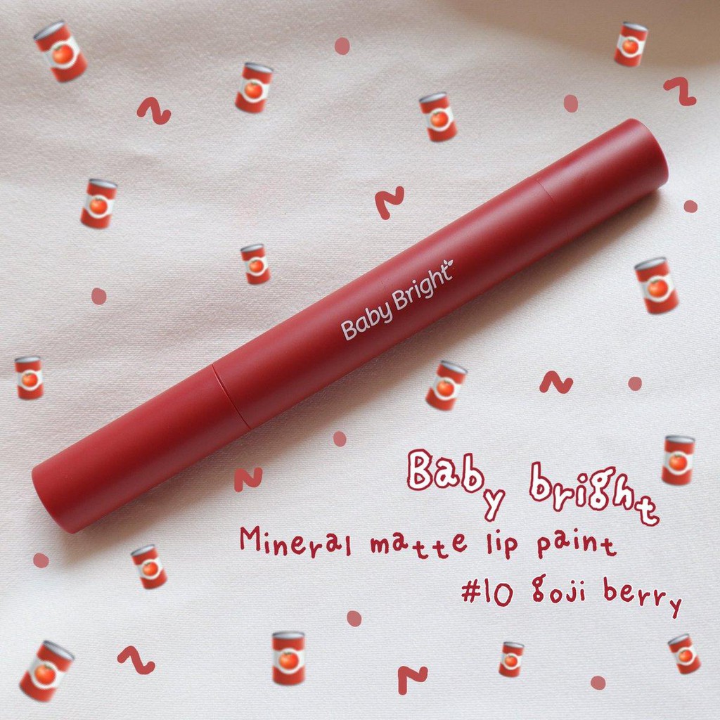 [An Toàn] Son Lì &quot;Kèm Cọ&quot; Baby Bright MM Mineral Matte Lip Paint