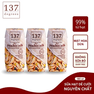 LỐC 3 HỘP SỮA HẠT DẺ NGUYÊN CHẤT PISTACHIO MILK (CASHEW BLEND) ORIGINAL 137 DEGREES 180ML