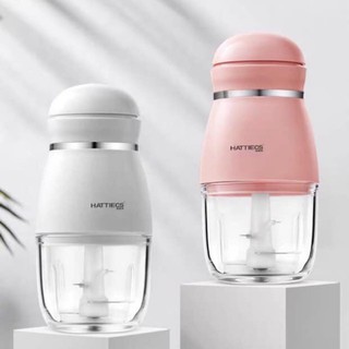 Máy xay sinh tố mini cầm tay đa năng Hattiecs chuyên dụng xay đồ cho bé ăn dặm, cối thủy tinh an toàn vệ sinh