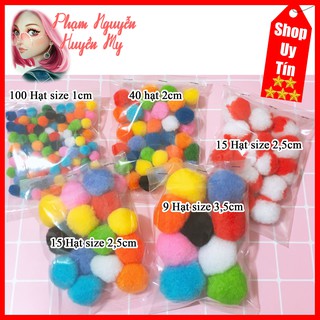 Hạt pom pom đủ size - nguyên liệu làm slime