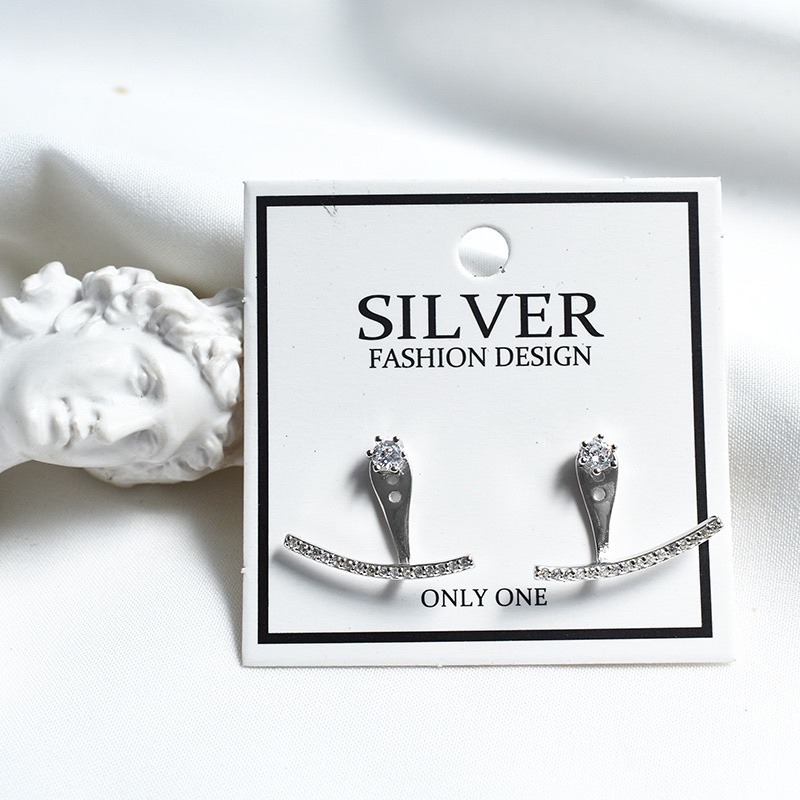 Bông tai vầng trăng đính đá zicron sáng lấp lánh phong cách Hàn quốc cho nữ BT118