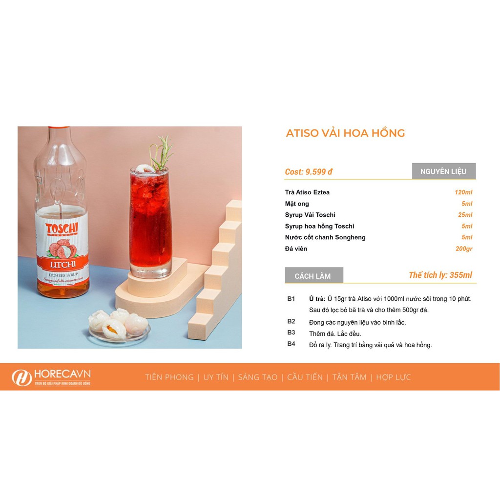 Siro Toschi Hoa Hồng 1000ml - Toschi Rose Syrup 1000ml