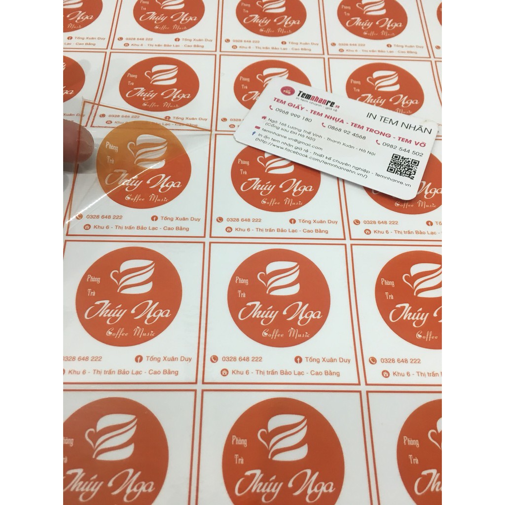 In tem nhãn decan trong, decan chống nước, decan nilon sticker A3 theo yêu cầu | BigBuy360 - bigbuy360.vn