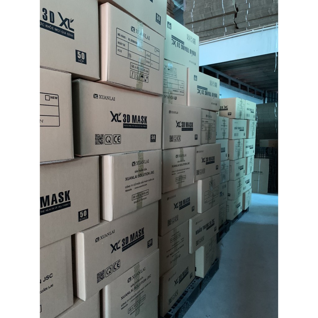Khẩu trang 3D Xuân Lai ( Vỏ đen Khẩu trang màu trắng - Hộp 50 chiếc ) | BigBuy360 - bigbuy360.vn