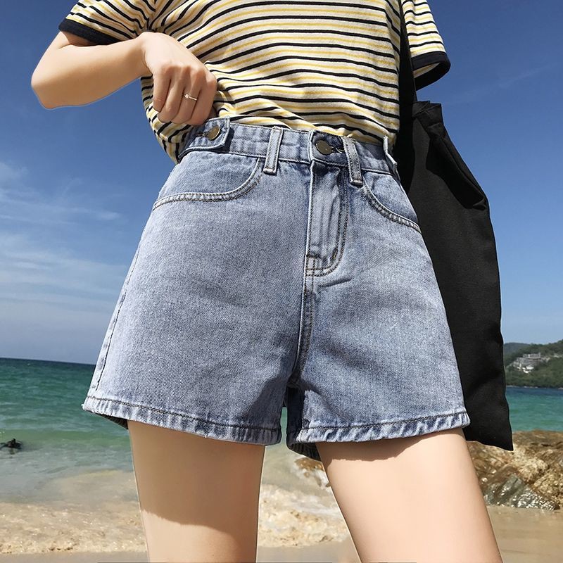 Quần Short Jeans Nữ Ống Rộng Thời Trang Hàn 2018