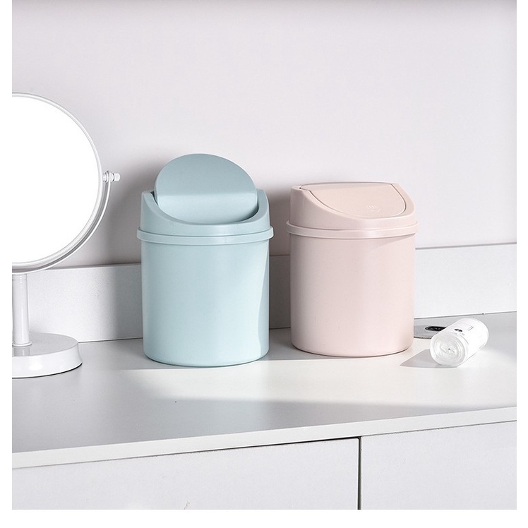 Thùng rác cỡ nhỏ để bàn Có Nắp Xoay + Kéo + Nắp Nhỏ Tiện Dụng Cho Gia Đình / Văn Phòng