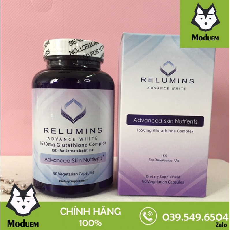 Viên Uống Trắng Da Relumins Advance White 1650mg 90 Viên của Mỹ - giảm mụn nám, da tráng Hồng