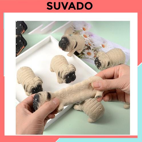 Đồ chơi xả stress con chó cún yêu bằng nhựa dẻo dễ thương hình chó pug Nắn bóp đàn hồi CD1 SUVADO