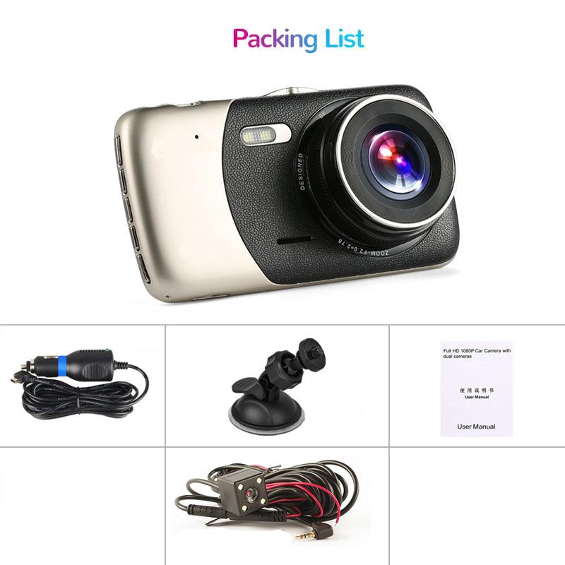 Camera hành trình ô tô Ekleva ống kính kép FHD 1080p 4 inch