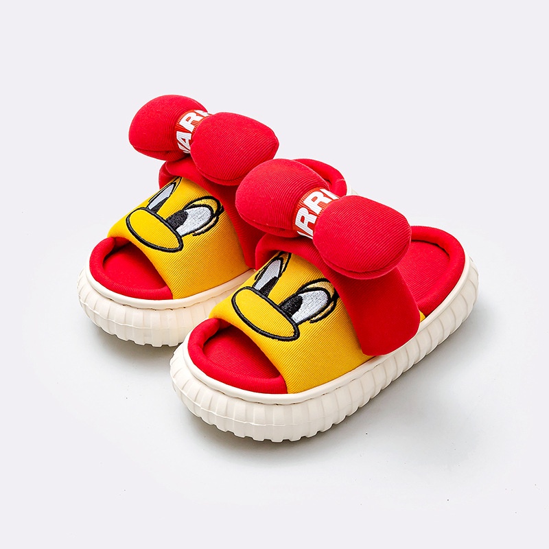 Dép đi trong nhà cho bé hình vịt, dép vải bông mùa thu đông siêu êm Cherful Mario Tulastore