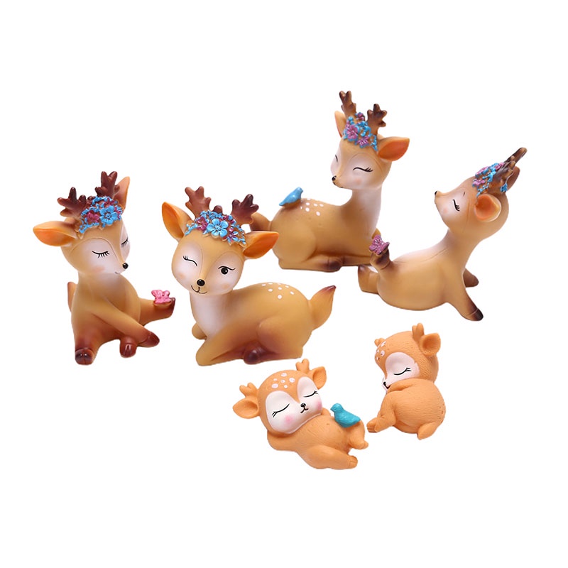 {FCC} Sika Deer Baking Cake Topper Decoration Miniatures Fairy Garden Ornament Craft{yancrane3.vn}