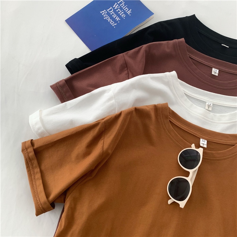 SUXI Áo Thun Cotton Tay Ngắn Dáng Dài Form Rộng Size Lớn Cho Nữ