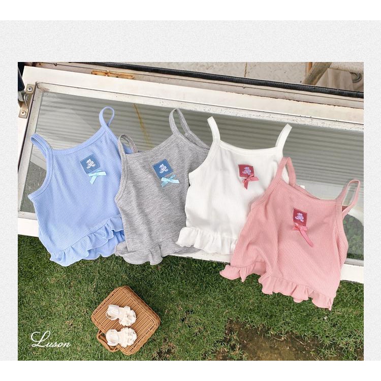 [Babycat Hàng Có Sẵn Hàng Có Sẵn Áo Hai Dây Mỏng Liền Mạch Nhỏ Phong Cách Nhật Bản Hàn Quốc Thời Trang Mùa Hè Cho Bé Gái