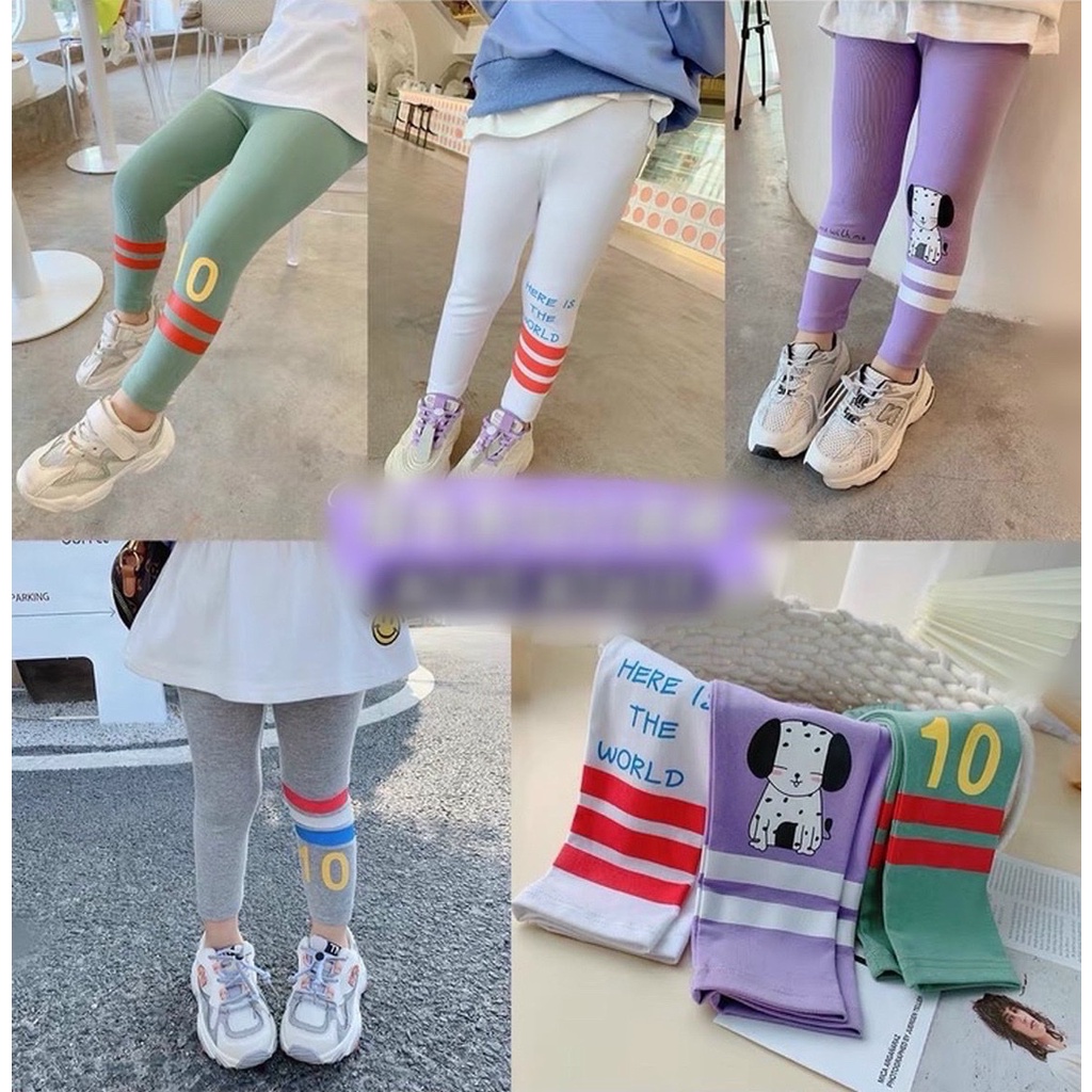 Lyvyshop - Quần legging dài cotton 4 chiều cho bé gái từ 08kg-24kg