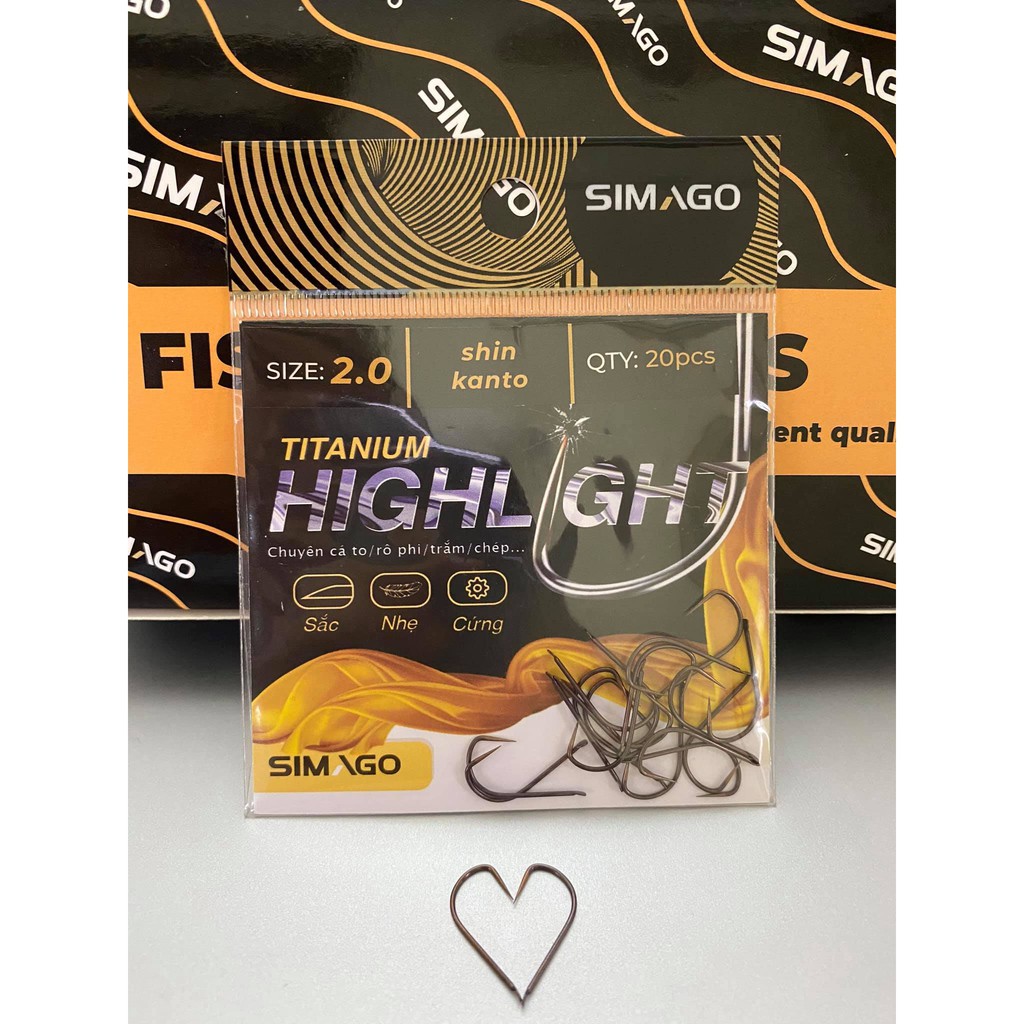 Lưỡi Câu Cá Simago Titan Shinkanto Không Ngạnh Cao Cấp Chuyên Câu Đài, Câu Đơn