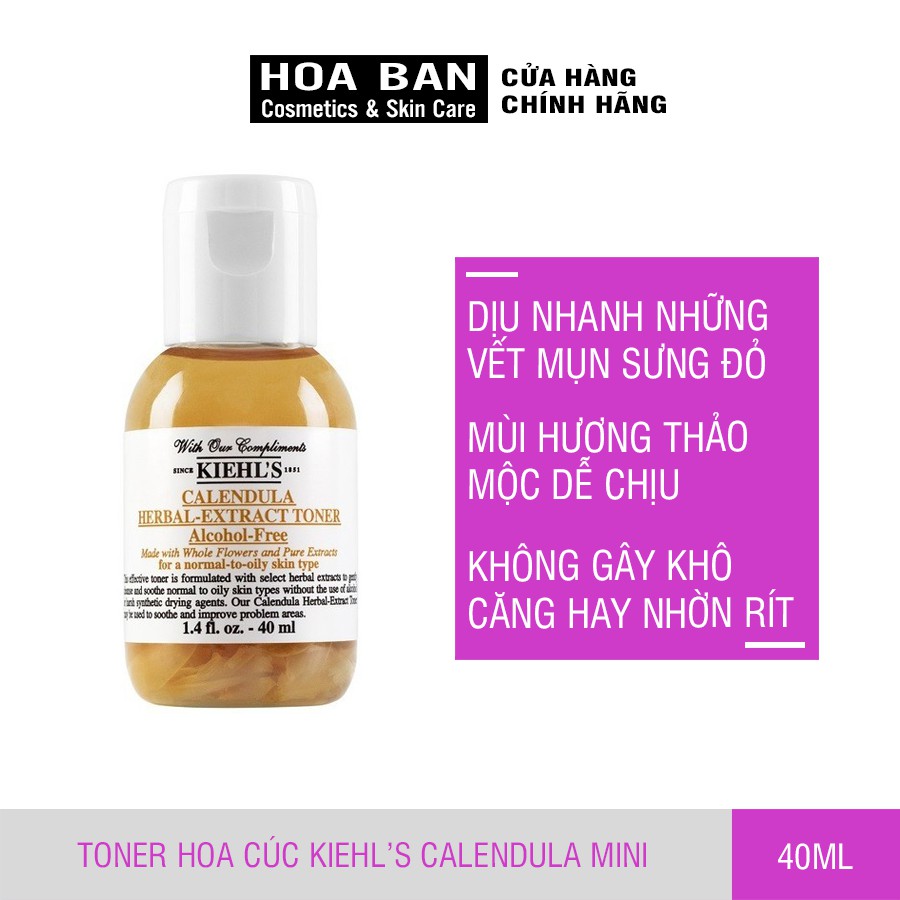 Toner hoa cúc Kiehl’s Calendula Herbal Extract Toner mini 40ml