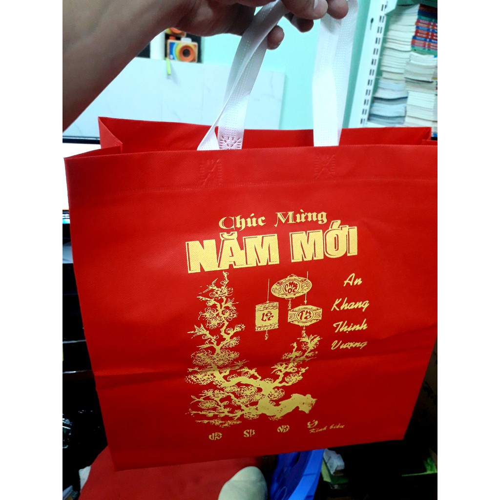 1 Túi CHÚC MỪNG NĂM MỚI CHẤT LIỆU VẢI LOẠI ĐẸP giá Sỉ