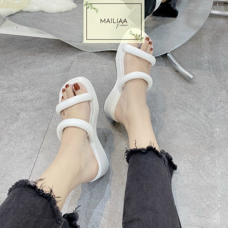 Dép đế xuồng 6 phân MAILIAA 2 quai tròn đế queena