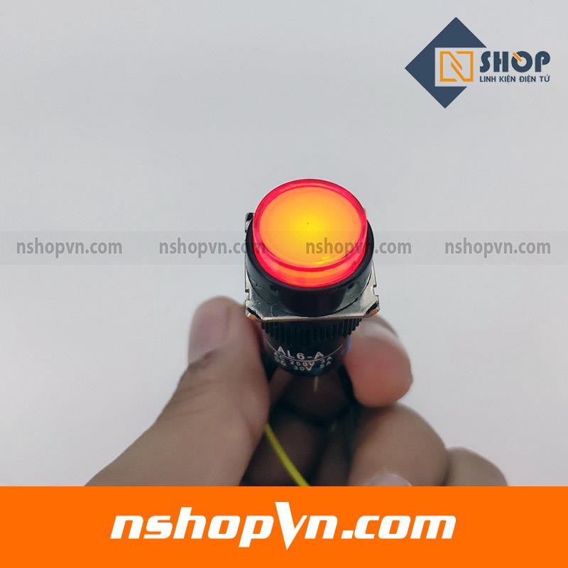 Nút nhấn nhả có đèn AL6-M 12V màu đỏ - Màu xanh dương - Màu xanh lá