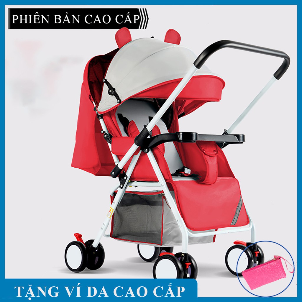 Xe đẩy cho bé,xe đẩy em bé 2 chiều 3 tư thế ,gấp gọn,bánh xe chống sốc, bảo hành 12 tháng