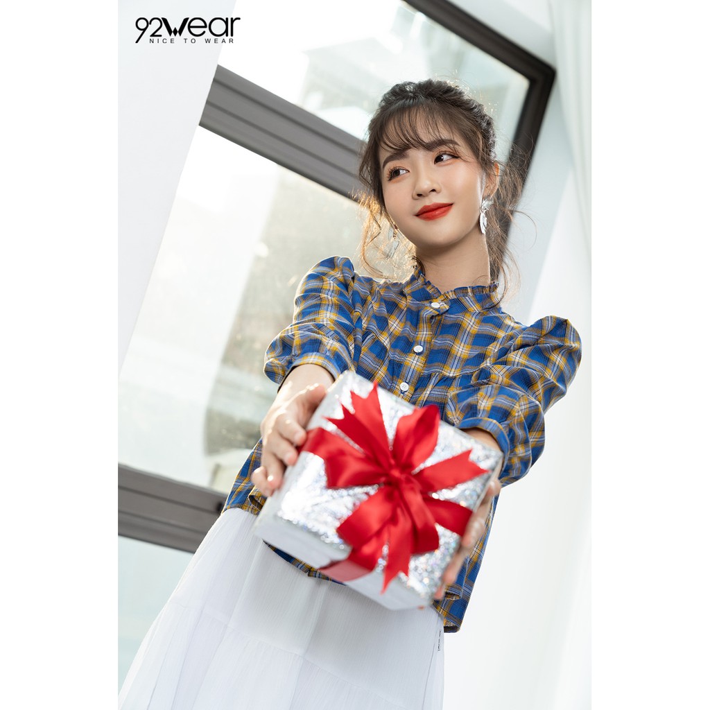 Áo sơ mi nữ công sở 92WEAR đủ màu, đủ size, tay lỡ ASW0710 | BigBuy360 - bigbuy360.vn
