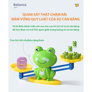 Đồ chơi giáo dục toán học cho trẻ em ếch cân bằng trọng lượng hỗ trợ học toán và phép tính hiệu quả tư duy BABY MAX