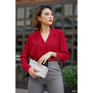 [CO MAYCA] Áo sơ mi nữ cổ vest A117