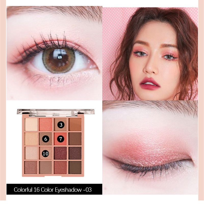 Bảng Phấn Mắt 16 Màu Chống Nước Lâu Trôi Tiện Dụng