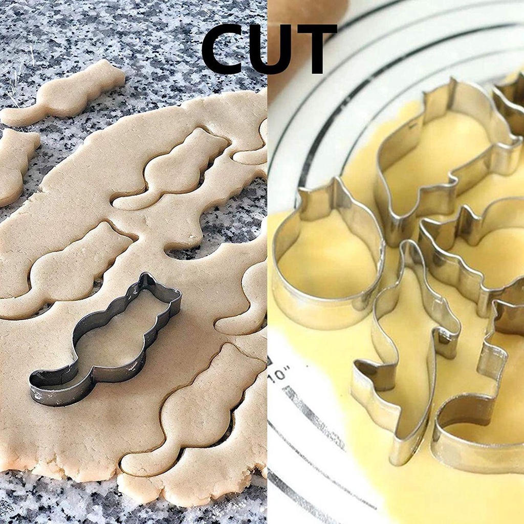 Khuôn Cắt Bánh Quy Hình Mèo Bằng Thép Không Gỉ