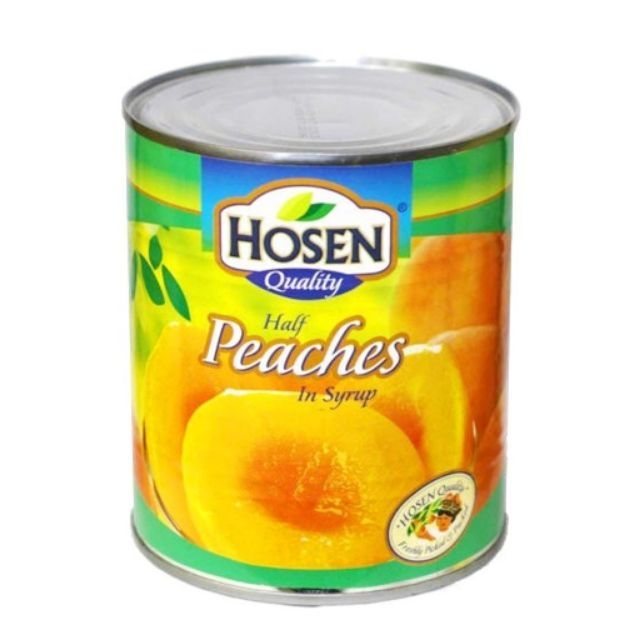 Combo 1lon đào hosen 825gram + hộp trà đào cozy 25gói ×2gram