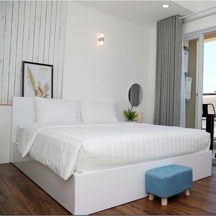 Bộ Ga Cotton Trắng Sọc Riotex Khách Sạn Cao Cấp CVC 80/20- 1mx2m/1m2x2m/1m4x2m/1m6x2m/1m8x2m/2mx2m2 nệm 17-25cm