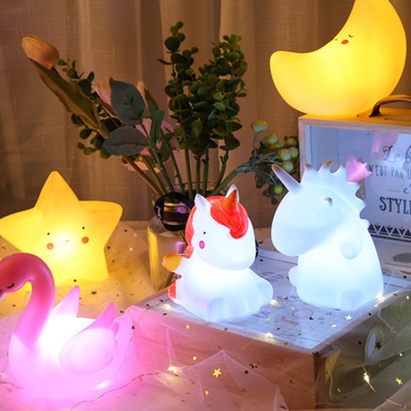 Đèn Ngủ LED Mini Hình Trăng Sao Đám Mây Hoạt Hình Dễ Thương Dùng Trang Trí Phòng Ngủ Cho Bé
