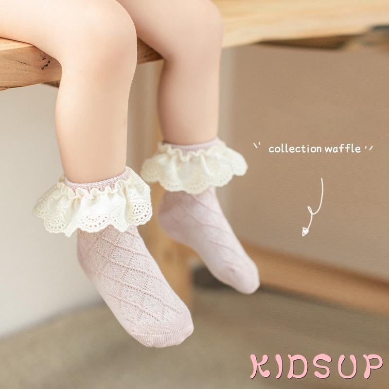 Tất cotton viền ren xinh xắn đáng yêu cho bé gái 0-2 tuổi