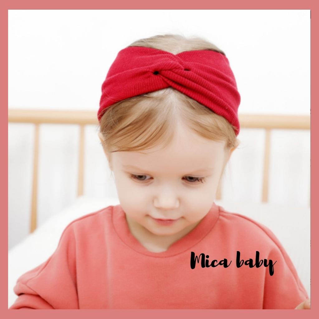 Băng đô len tăm xoắn chéo style hàn quốc đáng yêu cho bé BD45 Mica Baby