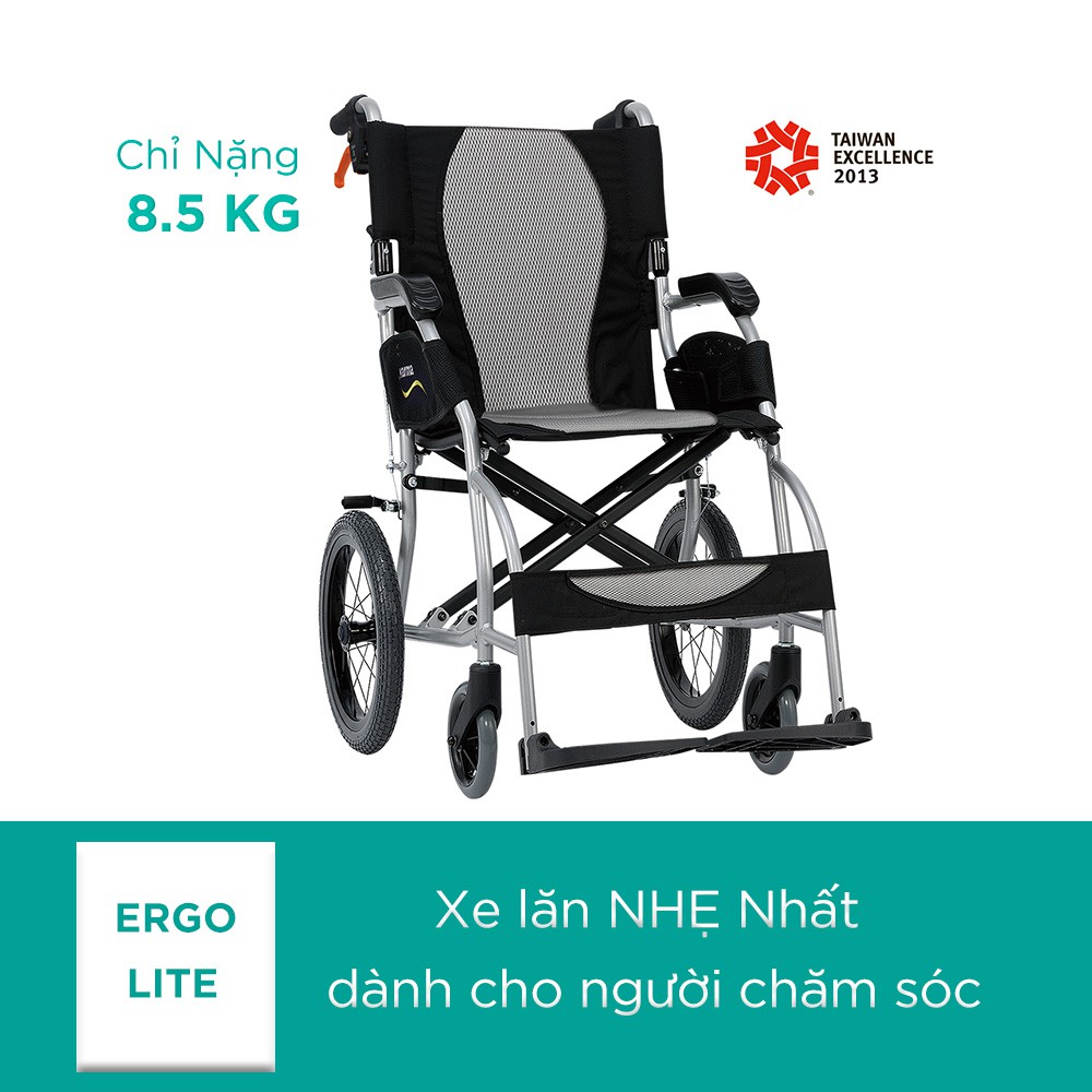 [Chính Hãng KARMA] Xe Lăn KARMA Ergo Lite Chỉ 8.5KG Nhôm Máy Bay Cực Gọn Nhẹ Tiện Lợi Đi Du Lịch