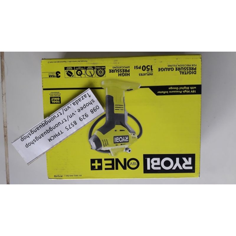 Bộ máy bơm hơi Ryobi nhập Mỹ, chính hãng, máy và pin sạc