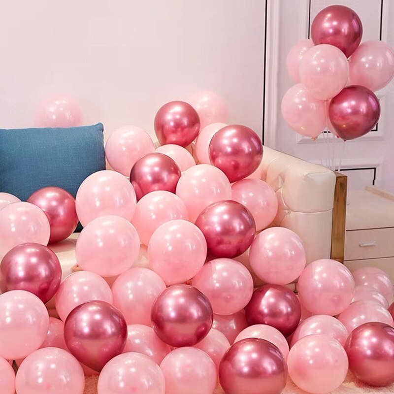 Set 20 Bong Bóng Cao Su Latex Ánh Kim Trang Trí Tiệc