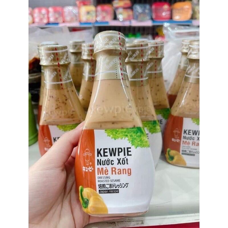 COMBO 4 CHAI NƯỚC XỐT MÈ RANG KEWPIE CAM KẾT CHÍNH HÃNG ( chai 210ml ) - ăn kem rong nho, rau salad