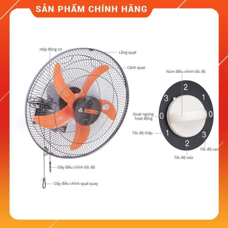 [Grab Hỏa tốc 1H] CÓ GRAB Quạt treo tường 2 dây SENKO TC16 bảo hành 24 tháng chính hãng Huy Anh