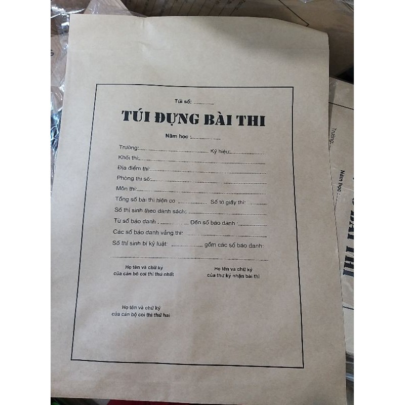Túi đựng bài thi theo mẫu của Bộ GD-ĐT
