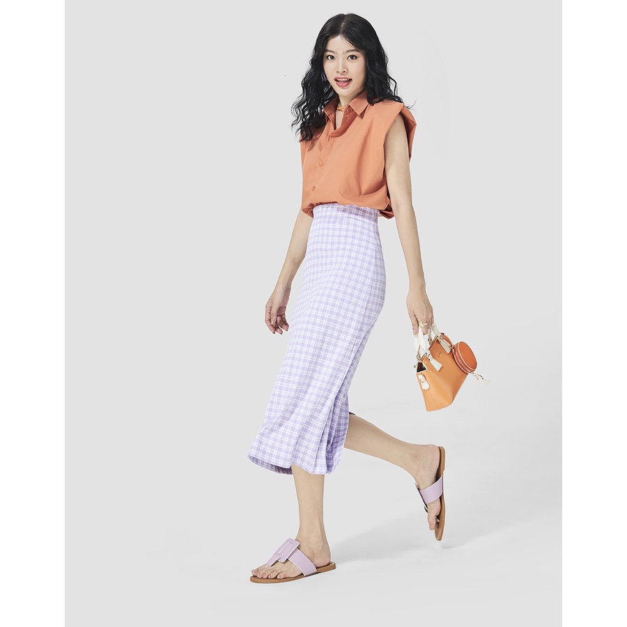 Dép Bệt Nữ Xỏ Ngón 1cm Thời Trang JUNO Trang Trí Khóa Pu Thời Trang SD01103