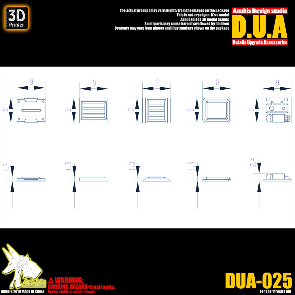Phụ kiện mod ANUBIS - Chi tiết nhựa mô hình in 3D DUA025
