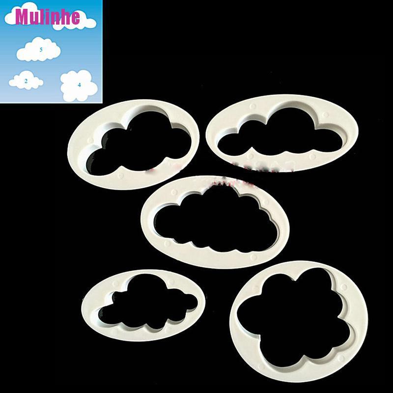 Bộ 5 Khuôn Làm Bánh Quy / Kẹo Đường Hình Đám Mây