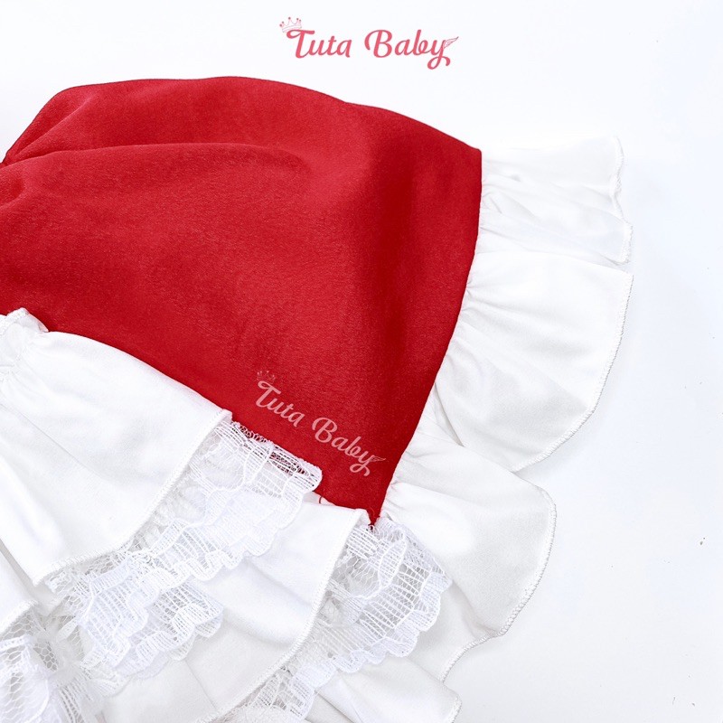 Đầm Bé Gái Hai Dây Dáng Xòe Dễ Thương FREESHIP, Váy Lụa Đỏ Kèm Turban Cho Bé Từ 6 - 32kg