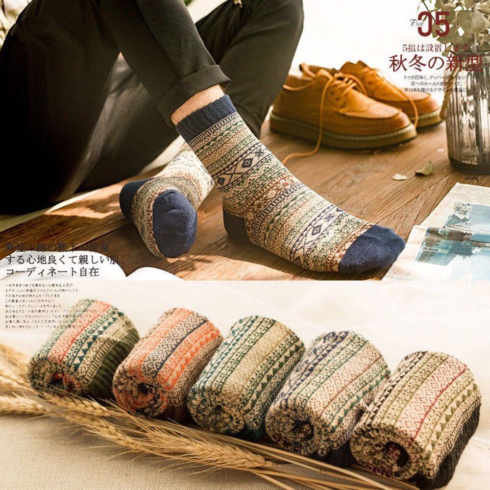 Tất Nam Vải Cashmere In Họa Tiết Thổ Cẩm Hợp Mùa Đông