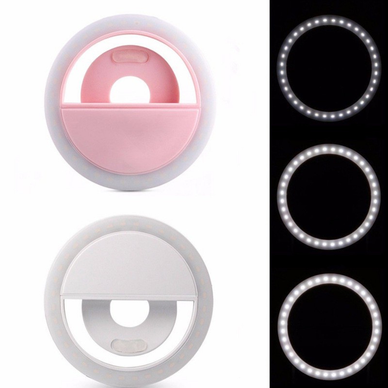Selfie Ring Light LED USB Có Thể Sạc Lại Di Động Clip Nhiếp Ảnh Video Gắn Đèn Chụp Ảnh Tự Sướng | BigBuy360 - bigbuy360.vn